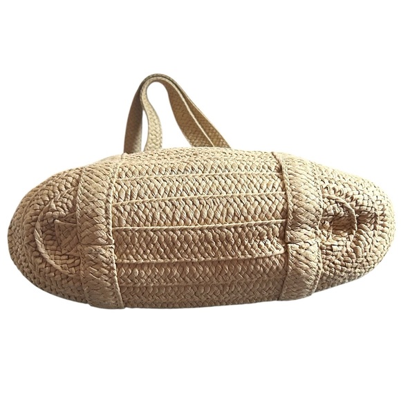 Draper James Tan Woven Straw Summer Tote with Colorful Tassel Accent - Picture 4 of 7